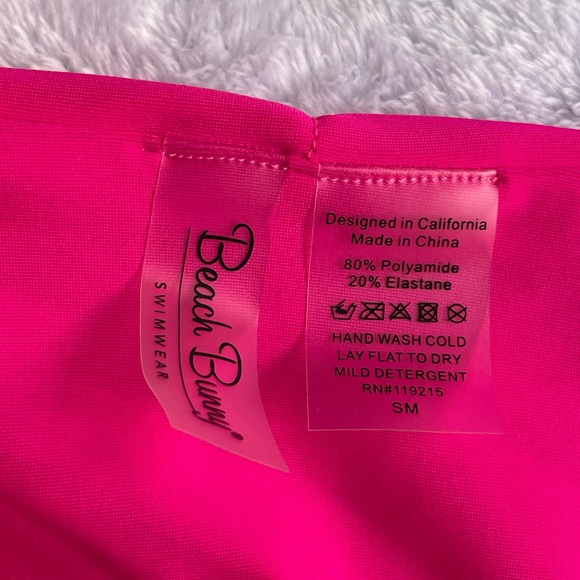 NWT Beach Bunny Sierra Bikini Set - Triangle Top & Skimpy Bottom in Neon Pink - Picture 13 of 16